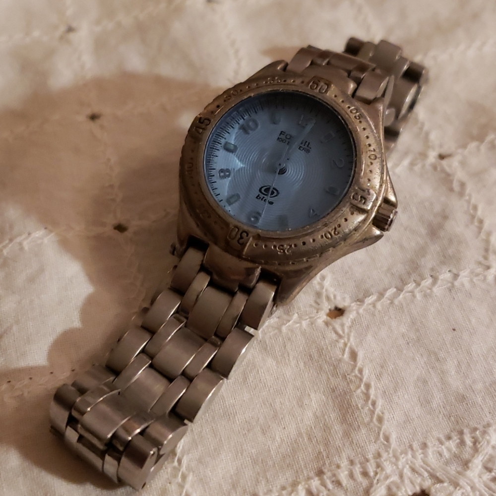 Light Blue Face Stainless Steel Fossil Blue Watch